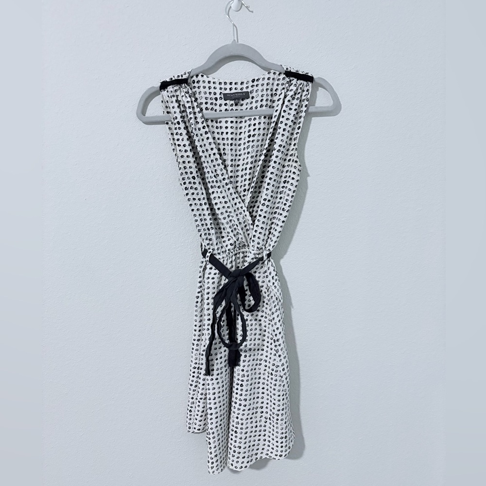 Black and White Polka Dot Sleeveless Dress